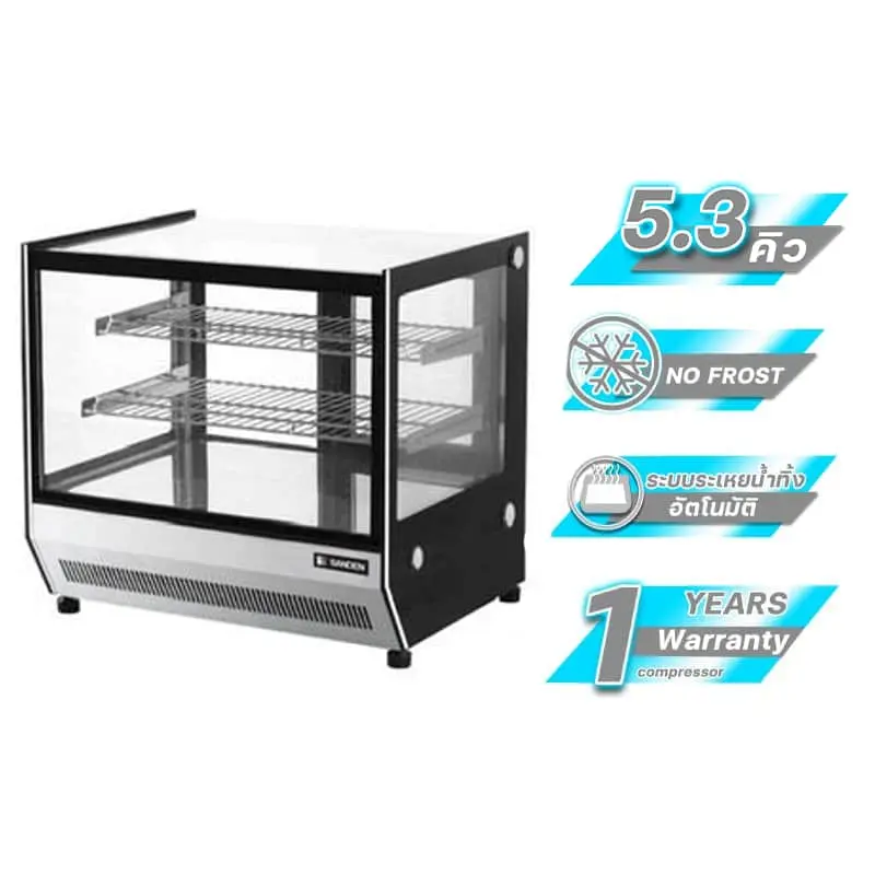 ตู้แช่โชว์เค้กกระจกตรง บานเลื่อน รุ่น SKR-0090G