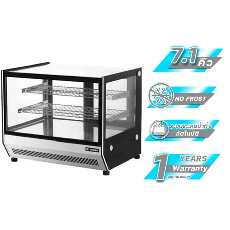 ตู้แช่โชว์เค้กกระจกตรง บานเลื่อน รุ่น SKR-0120G
